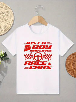 Just a Boy Who Loves Race Cars Tee