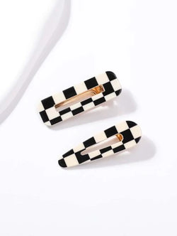 Checkered Print Hair Clip