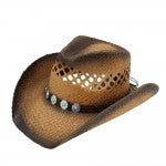 Taupe Cowboy Hat with Leather and Turquoise