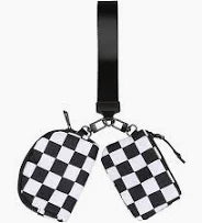 Checkered Dual Pouch Wristlet