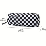 Checkered Zip Makeup Bag
