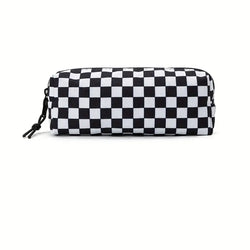 Checkered Zip Makeup Bag