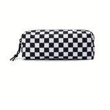 Checkered Zip Makeup Bag