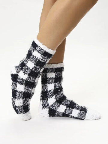 Plaid Fuzzy Socks