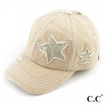 Glittery Star Vintage Baseball Star Pony Cap