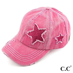 Glittery Star Vintage Baseball Star Pony Cap
