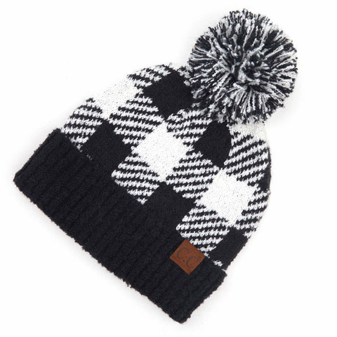 C.C Checkered Knit Hat