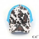 Cow Print Ponytail Cap