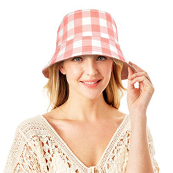 Reversible Checker Bucket Hat