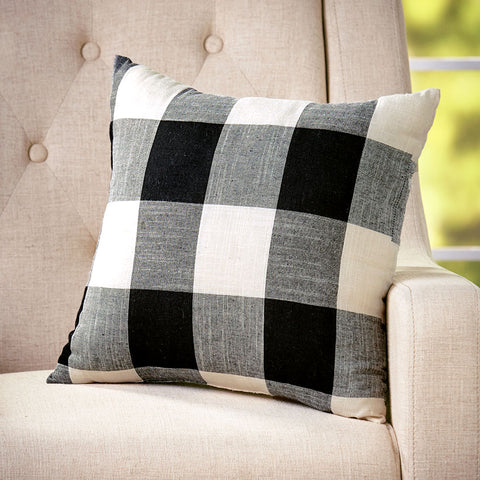 Large Check Checkered Pillow
