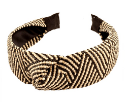Wide Basket Weave Headband With Top Knot